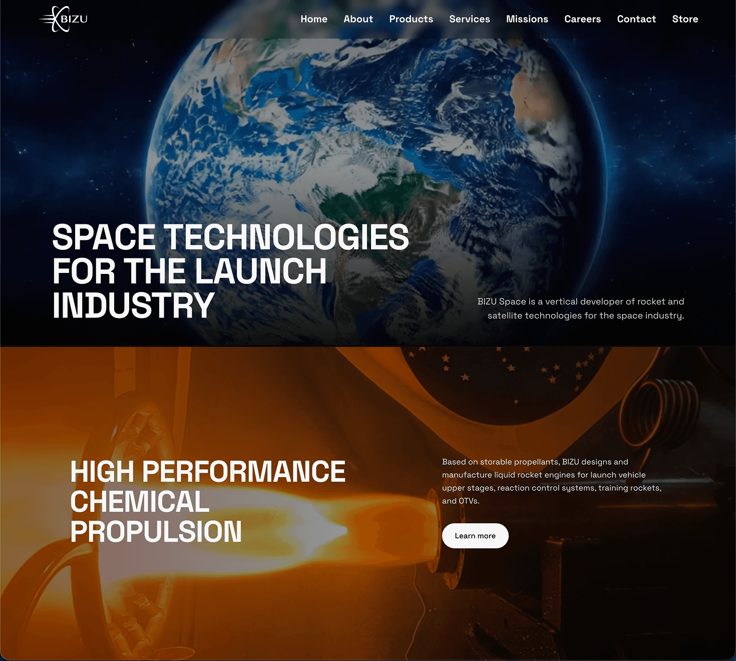 Bizu Space Desktop View