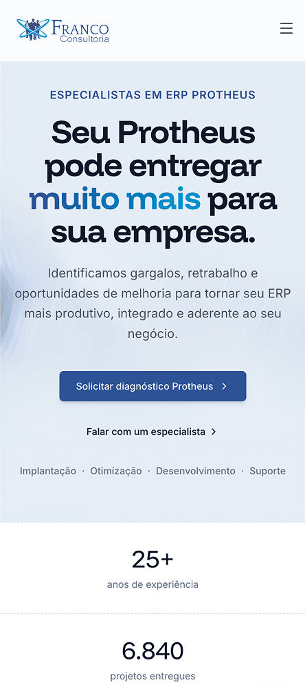 Franco Consultoria Mobile View