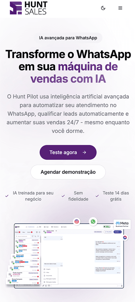 Hunt Sales Mobile View