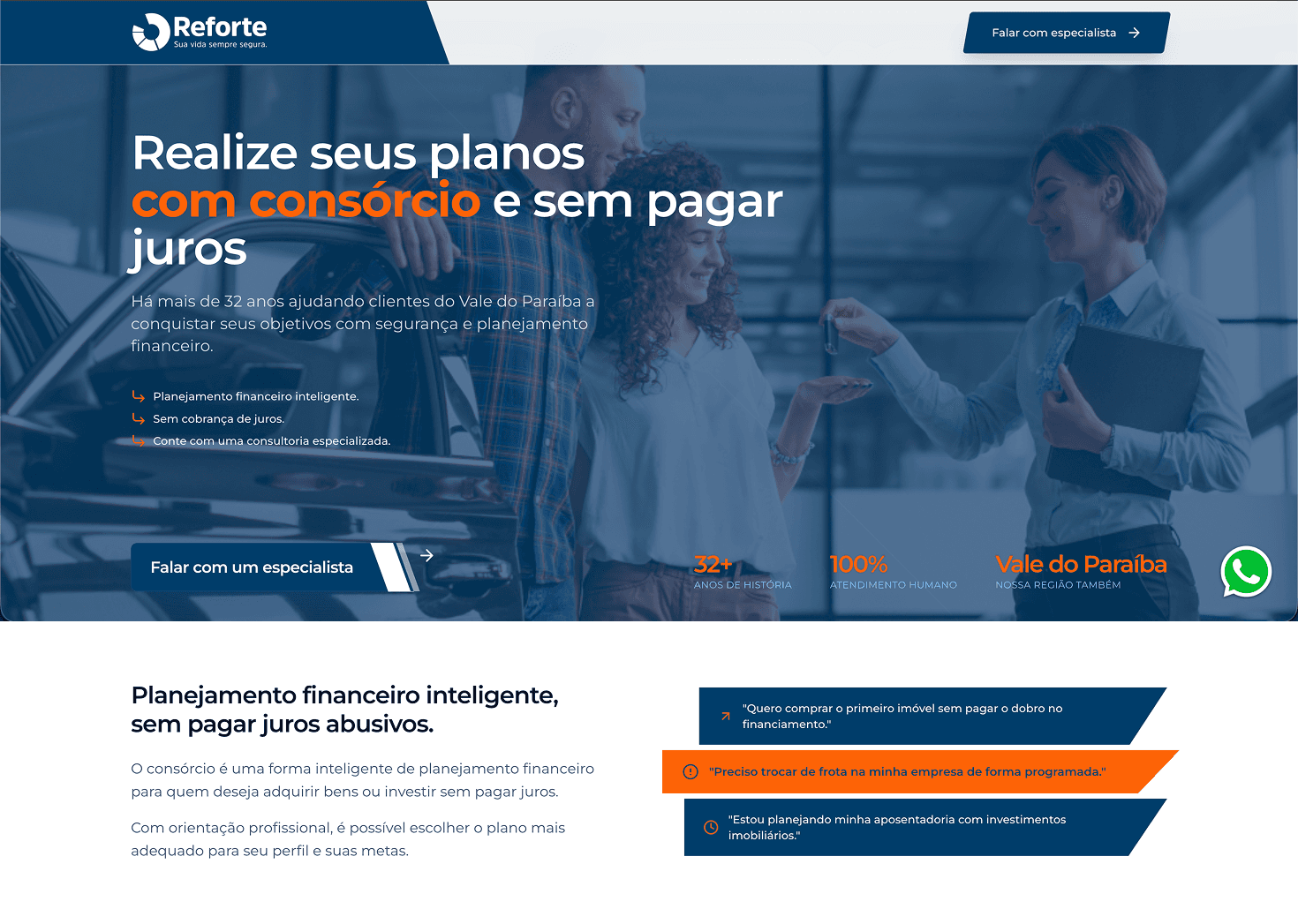 Reforte Desktop View